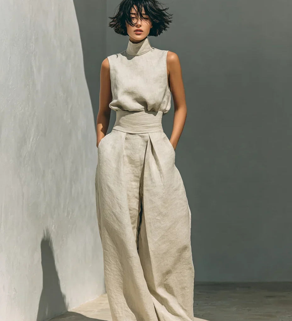 Joana Elegantný Set z Bavlny a Ľanového Materiálu