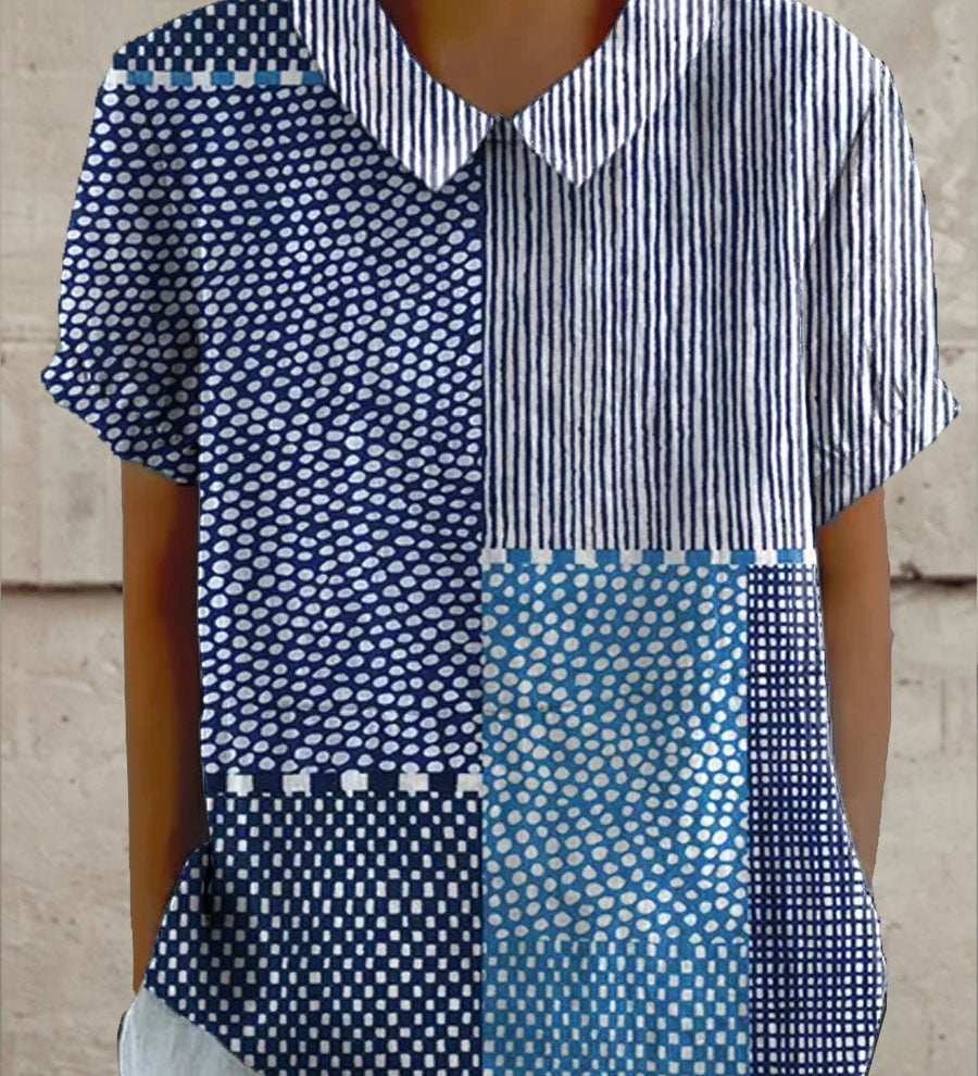 Alina - Košeľa s Patchwork Motívom