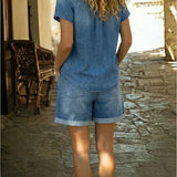 Stefania | Denim Komoda Set s Krátkym Strihom