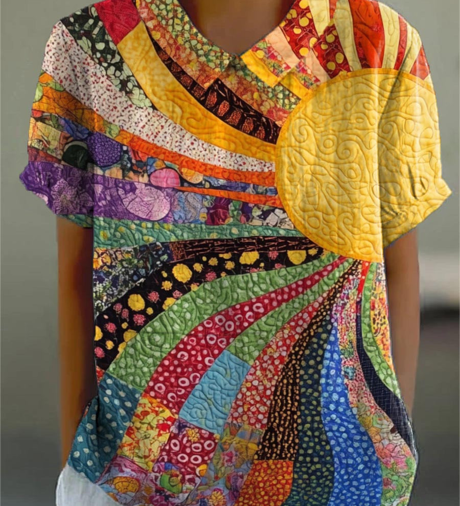 Mel - Sunburst Patchwork T-Shirt