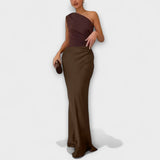 Luna - Asymmetrical Satin Dress