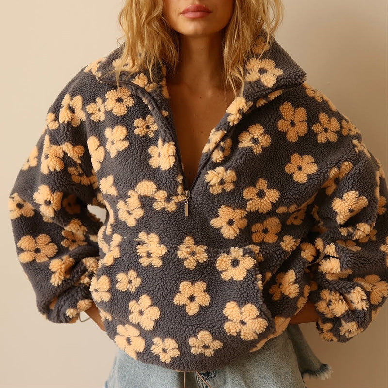 Daisy - Polar Fleece Floral Hoodie