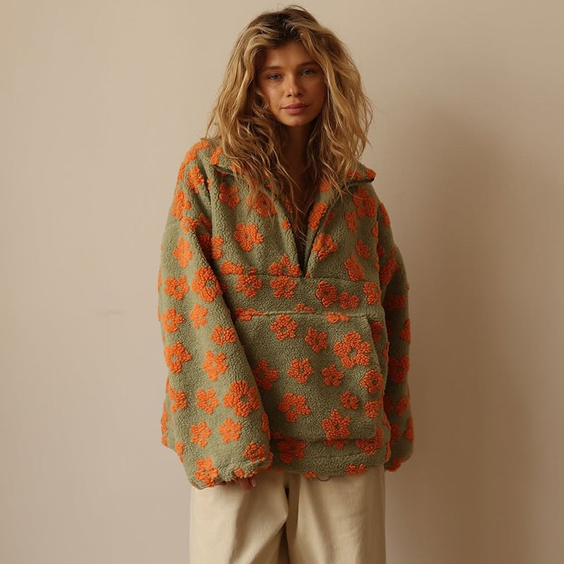 Daisy - Polar Fleece Floral Hoodie