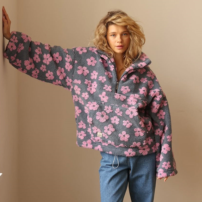 Daisy - Polar Fleece Floral Hoodie