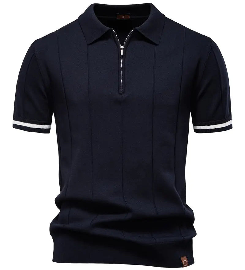 Slim Fit Polo Tričko - Polyesterová Zmes