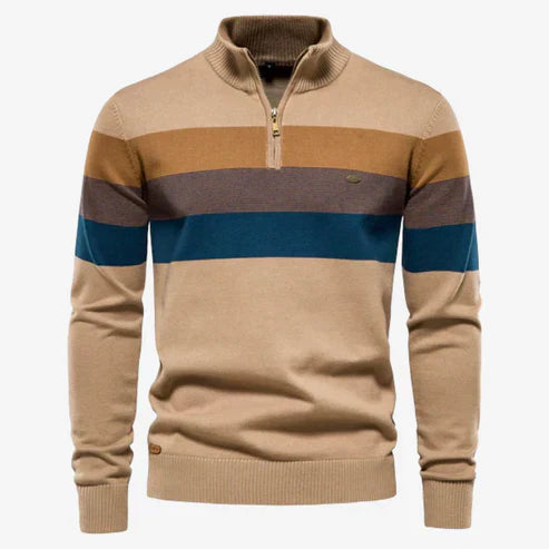 Sebastião - Retro Pruhovaný Sveter" can be rewritten as "Sebastião - Vintage Striped Sweater.