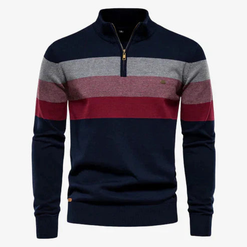 Sebastião - Retro Pruhovaný Sveter" can be rewritten as "Sebastião - Vintage Striped Sweater.