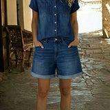 Stefania | Denim Komoda Set s Krátkym Strihom