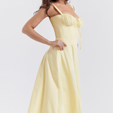 Vivienne – Midi šaty s elegantním korzetovým designem