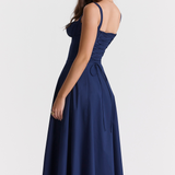 Vivienne – Midi šaty s elegantním korzetovým designem