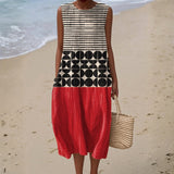 Sara - Geometric Dress for Sunset Elegance