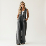 Griselda | Denim Ensemble with Wide Pleated Trousers