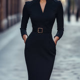 Iara - Elegantné čierne priliehavé šaty