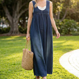 Karen | Dlhé vintage denimové šaty s nádychom jemnej bavlny