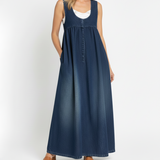 Karen | Dlhé vintage denimové šaty s nádychom jemnej bavlny