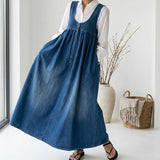 Karen | Dlhé vintage denimové šaty s nádychom jemnej bavlny