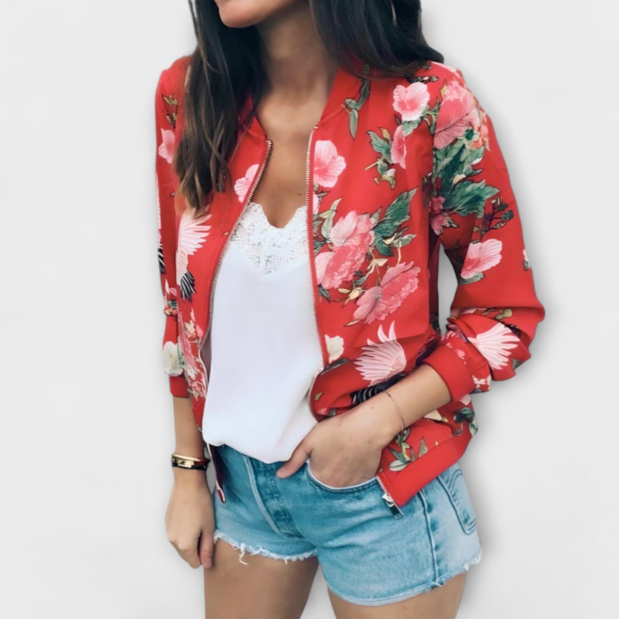 Andreia - Štýlový kvetinový bomber
