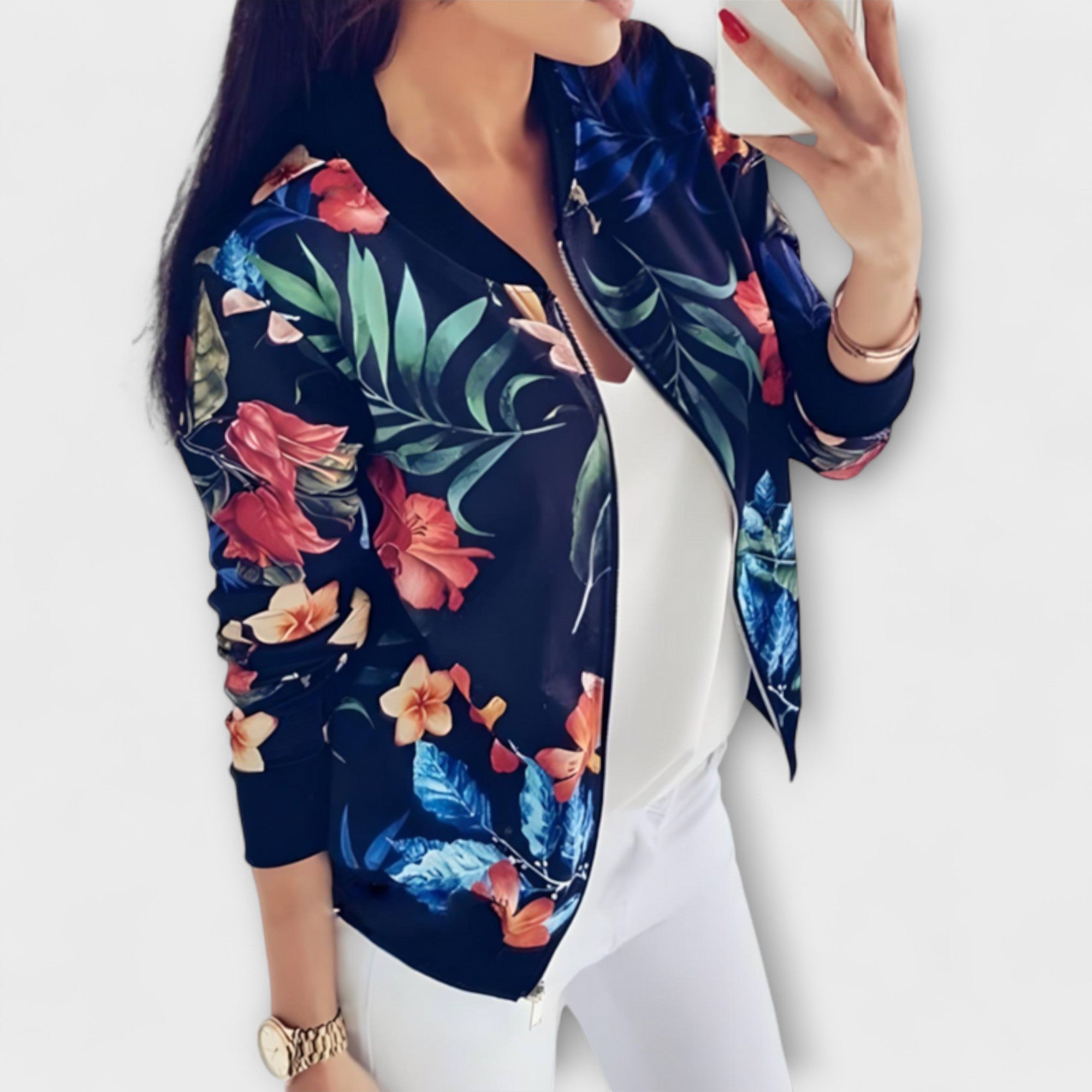 Andreia - Štýlový kvetinový bomber