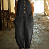 Graça - Distressed Vintage Denim Overalls